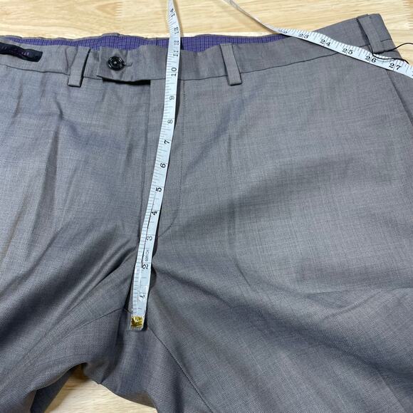 Ted Baker NWT Jefferson Flat Front 100% Wool Dress Pants Gray Size 40Rx30 - Picture 9 of 10